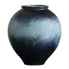 Jarrón de cerámica Jingdezhen con esmalte de cielo estrellado y cuerpo redondo, adorno de arte para mueble de TV, decoración de entrada estilo Wabi-sabi, envío gratis