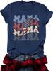 Camiseta Casual Feminina de Verão Europeia e Americana da Amazon com Estampa Dia das Mães, Gola Redonda, Manga Curta, Moda Estrangeira Explosiva