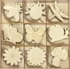 Juego de 45 Piezas de Mariposa de Madera Sin Terminar Corazón Animal Manualidades de Madera DIY Copo de Nieve Virutas de Madera Bolsita Bandeja de Clasificación