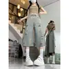 Jeans rotos súper estilosos para mujer, nueva tendencia verano 2026, bordado de oso retro, corte holgado, pantalones cropped súper populares