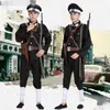 Nova Promoção República da China Er Gou Zi Fantasia de Performance Delegacia de Polícia Falso Policial Falso Exército Fantasia de Performance Preto Masculino