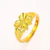 Transmisión en Vivo de Anillos de Flor de Rosa Chapados en Oro de Alta Calidad, Mismo Estilo que las Joyerías de Oro, Anillos Ajustables de Pixiu Chapados en Oro a la Moda, Al por Mayor en Stock