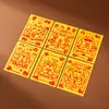 Tarjeta de Protección Amuleto de Gato Pegatina para Teléfono Móvil Tarjeta de Fortuna de Cinabrio Pintada a Mano para Riqueza y Bendiciones Tarjeta de Bendición para Mascotas Amuleto de Seguridad de Gatito de Cinabrio
