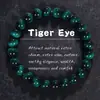 Sudamérica Spot Nuevo Pulsera de Ojo de Tigre Verde de Cristal Joyería Cuentas Redondas de Colores Pulsera de Cristal Pulsera de Imitación de Ojo de Tigre