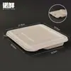 Caja de almuerzo desechable de pulpa de papel para fruta fresca y comida ligera, caja de ensalada integrada, caja de almuerzo con salsa, caja de dumplings de grado alimenticio