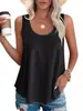 Estação Independente da Amazon Comércio Exterior Europeu e Americano Transfronteiriço Feminino Verão Gola Redonda Regata Camiseta Tamanho Americano Ponto-a-Ponto Sem Mangas Top
