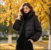 Jaqueta Curta de Penas com Bolinhas para Mulheres, Jaqueta Puffer com Gola Alta, Casaco Espesso para Outono e Inverno em Tamanhos Pequenos, Atacado de Fábrica