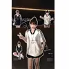 Camiseta Esportiva Solta de Cetim Brilhante de Manga Longa, Camiseta de Malha Feminina de Manga Curta 25 Verão com Decote V, Estilo Casual, Novo Design com Gola Redonda