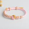 Pulsera tejida a mano con nudo concéntrico de flor de durazno, trenza de ocho hebras, con cuentas, escape, popular en el libro rojo pequeño, pulsera popular para parejas