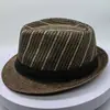 Nuevo Sombrero de Paja para Hombre Transfronterizo con Cadena y Rayas, Sombrero Estilo Británico para Primavera y Verano, Protección Solar Transpirable, Venta al por Mayor