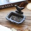 Caja de Jabón de Pájaro de Hierro Fundido Decorativa Creativa Nostálgica para Lavabo Estante de Moda Drenaje Creativo para Inodoro