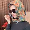 Gorro de Satén Acanalado con Pañuelo Integrado de Doble Cara Impreso, Turbante Floral Casual Versátil Ajustable para Mujer al por Mayor