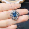 Venta al por mayor de fábrica Popular Colgante de Topacio Natural Plata S925 Incrustado Piedra Principal 6*8 Joyería de Lujo Venta Directa de Fábrica