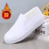Sapatos de Enfermeira Espessos com Forro de Lã Feminino Outono e Inverno Mais Confortáveis para Trabalho Sapatos Brancos de Trabalho Não Cansam Sapatos de Tecido Antigos de Pequim Sapatos de Algodão
