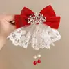 Pinza para el pelo de niña pequeña León Danzante Hanfu Borla Año Nuevo Accesorio para el pelo Peluca Princesa Lazo Adorno para el pelo Pinza para el pelo de niños
