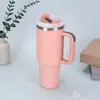 Taza de Hielo de Acero Inoxidable de Segunda Generación Transfronteriza de 40 oz con Asa Portátil, Pajilla, Termo, Taza para Coche al Aire Libre