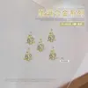 Enfeites de Nail Art de Natal Pilha de Metal Diamante Pérola Guirlanda de Árvore de Natal Liga de Diamante Enfeites de Unha 5 Peças