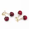 Accesorios de Aleación de Cereza Tridimensional con Goteo de Aceite Accesorios para Manualidades Accesorios Llavero Colgante para Bolso Material Colgante para Pendientes