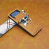 Adecuado para Samsung Zflip5 Estuche para teléfono móvil de color contrastante Estuche para teléfono móvil Motorola Estuche de cuero con tarjetero Huawei P50Pocket