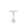 Piercing de Umbigo de Aço Inoxidável Transfronteiriço em Formato de T com Flor Borboleta Incrustada de Zircônia Moda Tendência Joias para Piercing Atacado