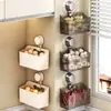 Cesta de almacenamiento para cocina, cesta colgante para baño, cesta de plástico para pared, cesta de almacenamiento para cebollino, jengibre y ajo