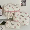 Bolsa de maquillaje con lazo a cuadros, color vibrante, gran capacidad, portátil, para viaje, para mujer, 2024