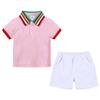 Ropa para Niños Conjunto de Polo para Niños Ropa de Verano para Niños Europea y Americana Camiseta de Manga Corta de Fútbol Shorts Conjunto Deportivo de Dos Piezas