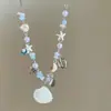 Collar de Concha de Dopamina con Cuentas para Mujer, Cadena para Clavícula Estilo Vacaciones en la Costa, Nuevo Accesorio de Diseño de Nicho 2026