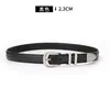 Cinturón de Piel Genuina para Mujer con Hebilla Versátil de Herradura, Diseño Decorativo Sencillo, Estilo Nuevo, Piel de Vaca Pura, Negro, Cinturón de Jeans de Alta Gama