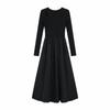 Vestido de manga larga de punto calado estilo Hepburn para mujer, nuevo diseño de primavera y otoño, temperamento nicho, corte entallado adelgazante.