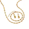 Collar, Pulsera y Pendientes de Acero de Titanio con Diseño Retro de Grano de Café y Nariz de Cerdo Europeos y Americanos, Joyería de Diseño de Nicho Moderna y Exquisita
