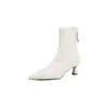 Combina con abrigo~Botines elásticos de punta fina estilo francés para mujer, tacón fino, tacón alto, botines de tobillo, botas individuales con temperamento