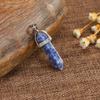 Colgante de Columna Hexagonal de Cristal Rosa Amatista de Piedra Natural de Venta Caliente Transfronteriza, Collar de Bala de Doble Punta al por Mayor