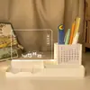 Nuevo portalápices 3D luz nocturna USB calendario para oficina en casa rotulación creativa regalo adornos de regalo luz nocturna