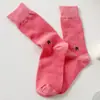Nuevos Calcetines Coreanos de Primavera y Verano Calcetines de Apilamiento con Letra R y Rayas Verticales Calcetines de Media Longitud Coloridos para Mujer Moda ins Calcetines de Apilamiento