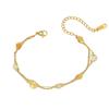 Pulsera de Acero de Titanio para Mujer Diseño de Nicho de Gama Alta Gravilla Verde Natural Dulce Moda Japonesa y Coreana Hecha a Mano Pulsera Joyería de Mano
