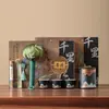 Conjunto de Chá Incensado Kit Presente, Um Bule e Três Xícaras, Suporte para Incenso, Presente para Eventos Corporativos para Clientes, Lembrança Comemorativa, Personalizável
