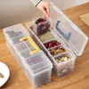 Caja de Almacenamiento para Especias con Asa y Tapa, Caja de Condimentos de Grado Alimenticio para Cocina, Almacenamiento de Condimentos Compartimentado de Gran Capacidad para el Hogar