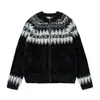Chamarra Suéter Retro con Cremallera Estilo Fair Isle Oreeta Se Puede Usar por Hombres y Mujeres, Estilo Neutro de Marca de Moda Cárdigan Tejido Personalizado