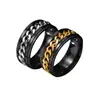 Anillo de Acero Inoxidable para Hombre Explosión Europeo y Americano Transfronterizo Anillo Giratorio que No Cae Anillo Giratorio Reductor de Presión Anillo de Acero de Titanio