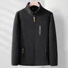 Jaqueta de fleece masculina, jaqueta softshell para atividades ao ar livre, camada interna espessa, moletom casual para homens de meia-idade e idosos