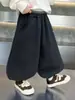 Pantalones de una pieza de terciopelo con forro polar para niño 2026 Nuevos elegantes para bebé Otoño/Invierno Pantalones de chándal Engrosados Pantalones largos Joggers para niños