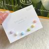Pendientes pequeños de verano frescos de 6 mm de color caramelo con forma de frijol para mujer, con aguja de plata, pequeños, sencillos y dulces para uso diario.