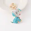 Llavero Colgante de Metal con Forma de Perro y Campana, Colgante de Animalito Cachorro con Gota de Aceite y Diamantes, Colgante de Moda para Bolso, Regalo, Venta al Por Mayor