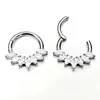 Pendientes F136 de Titanio con 7 Circonitas Marqués Anillo Cerrado Cuerpo de Aleación de Titanio G23 Joyería para Piercing Anillo de Nariz Anillo de Labio