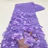 Malla de Tela Bordada 3D, Tela Bordada Estéreo con Cuentas Hecha a Mano, Tela para Vestido de Ropa de Primavera y Verano Lista para la Venta