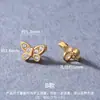 Plata s925 totalmente incrustada con circonita, botón de trébol de cuatro hojas mariposa chapado en oro, colgante de plata, accesorio de plata para cuentas DIY, perlas