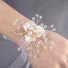 Corsage de pulso casamento noiva damas de honra flor de pulso casamento melhor amiga pulseira estilo floresta crianças dança flor de pulso