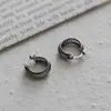 Pendientes de plata de ley s925 de Shenzhen plateados Plata tailandesa estilo corte retro desgastado personalidad pendientes de moda para hombre y mujer pendientes punk