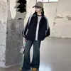 Conjunto de Niña Primavera y Otoño 2026 Nueva Moda Ropa de Otoño para Niños Jeans para Niños Grandes Chaqueta de Otoño Top
